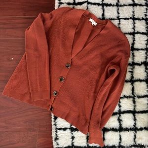 Boxy Cropped Orange Cardigan 🍂
